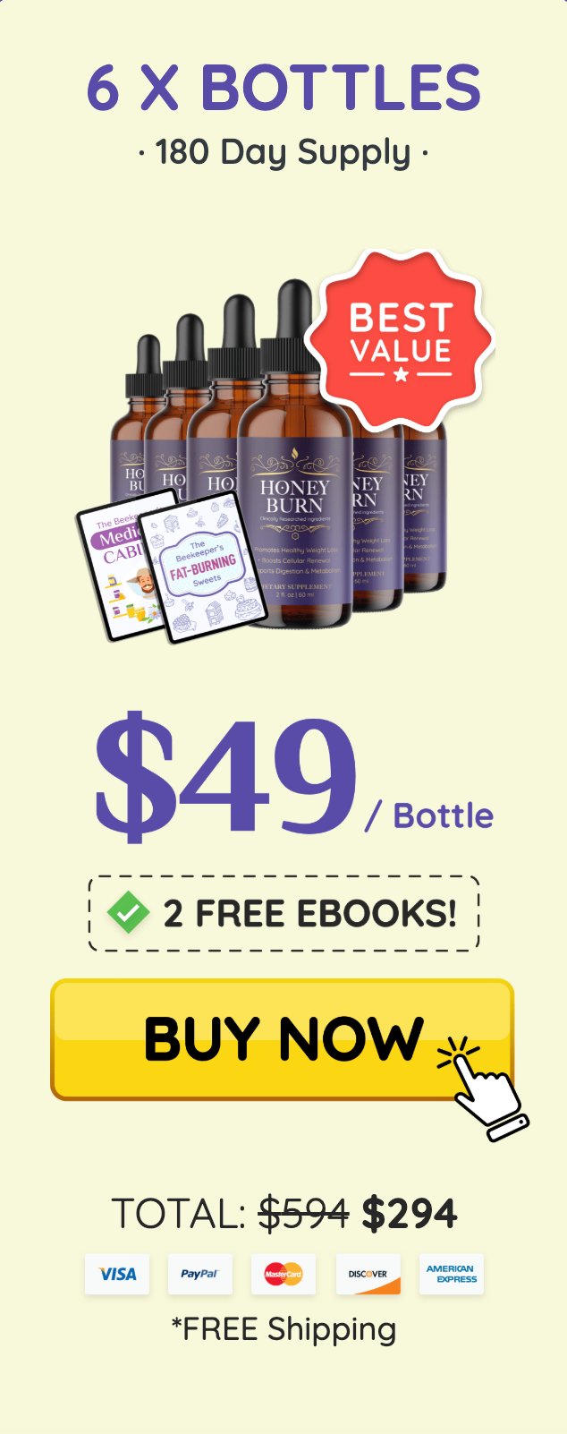 Bio Melt Pro HoneyBurn Buy 6 Bottles